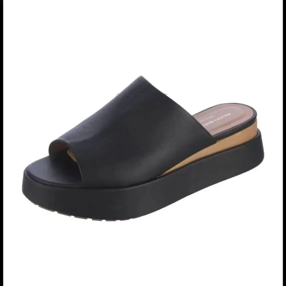 Paloma Barcelo Platform Leather Slides
